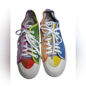 Adidas Nizza Pride Love Unites Rainbow Canvas Shoes Men 9.5 Women 10.5
